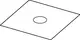 TECE Dichtfolienzuschnitt in rechteckiger Form, mit glatter Oberfläche und einem kreisförmigen Ausschnitt in der Mitte, auf einem hellen Hintergrund platziert.